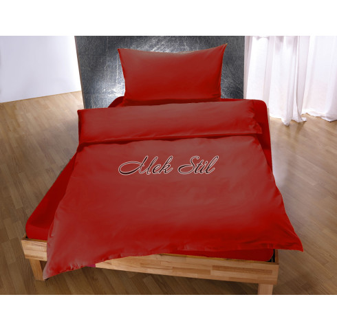 Едноцветно спално бельо за единично легло в бордо